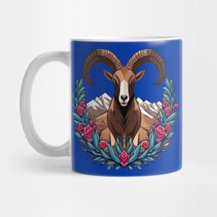 Desert Bighorn Sheep Surrounded By Sagebrush Nevada State Tattoo Art Mug